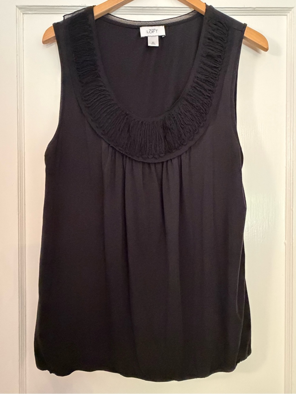 LOFT Black Scoop Neck Tank